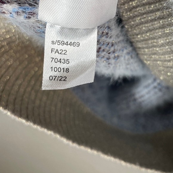 Ann Taylor Sparkle Fair Isle Funnel Neck Sweater Eyelash Fabric Size Large - Picture 12 of 12